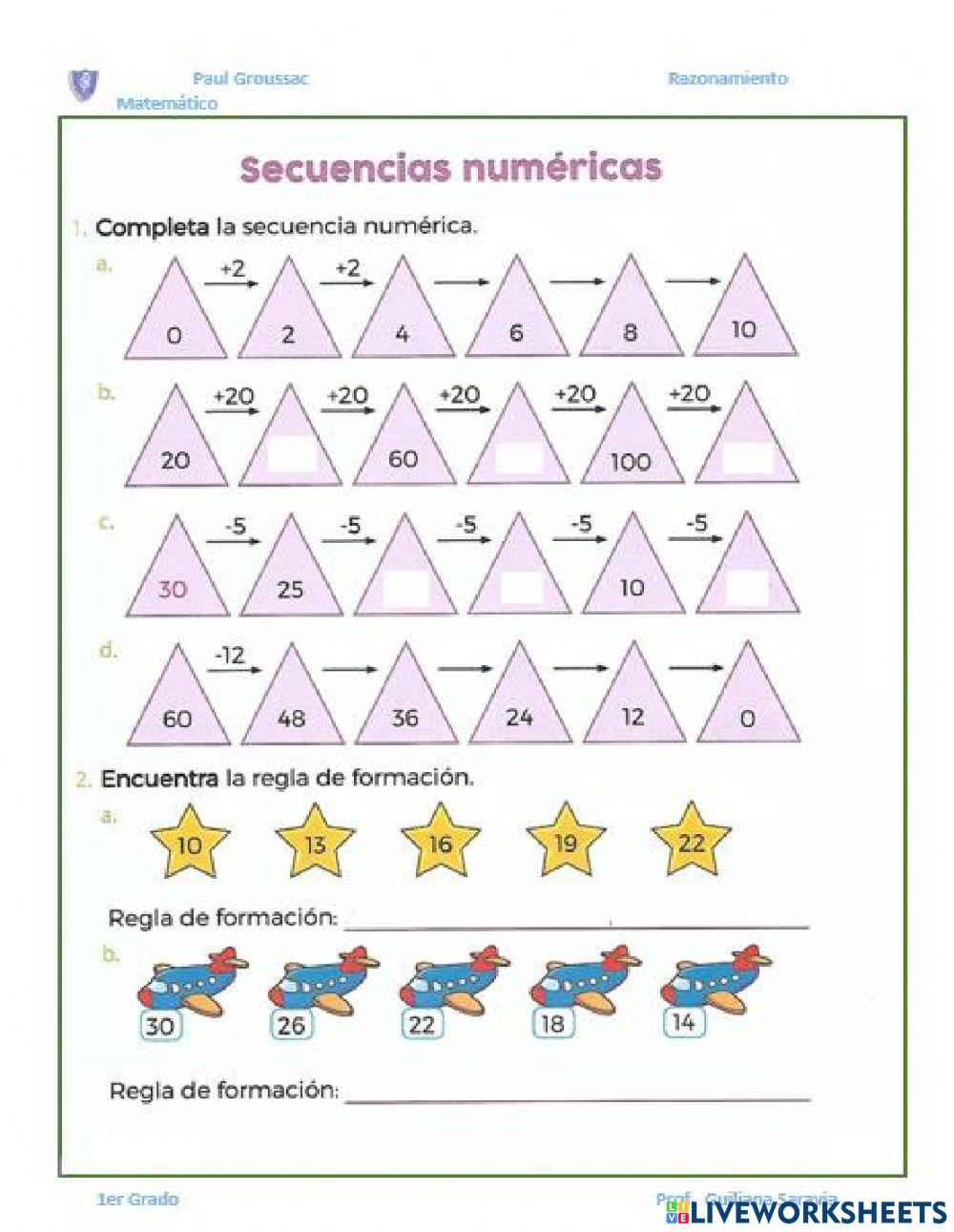 Secuencia numéricas