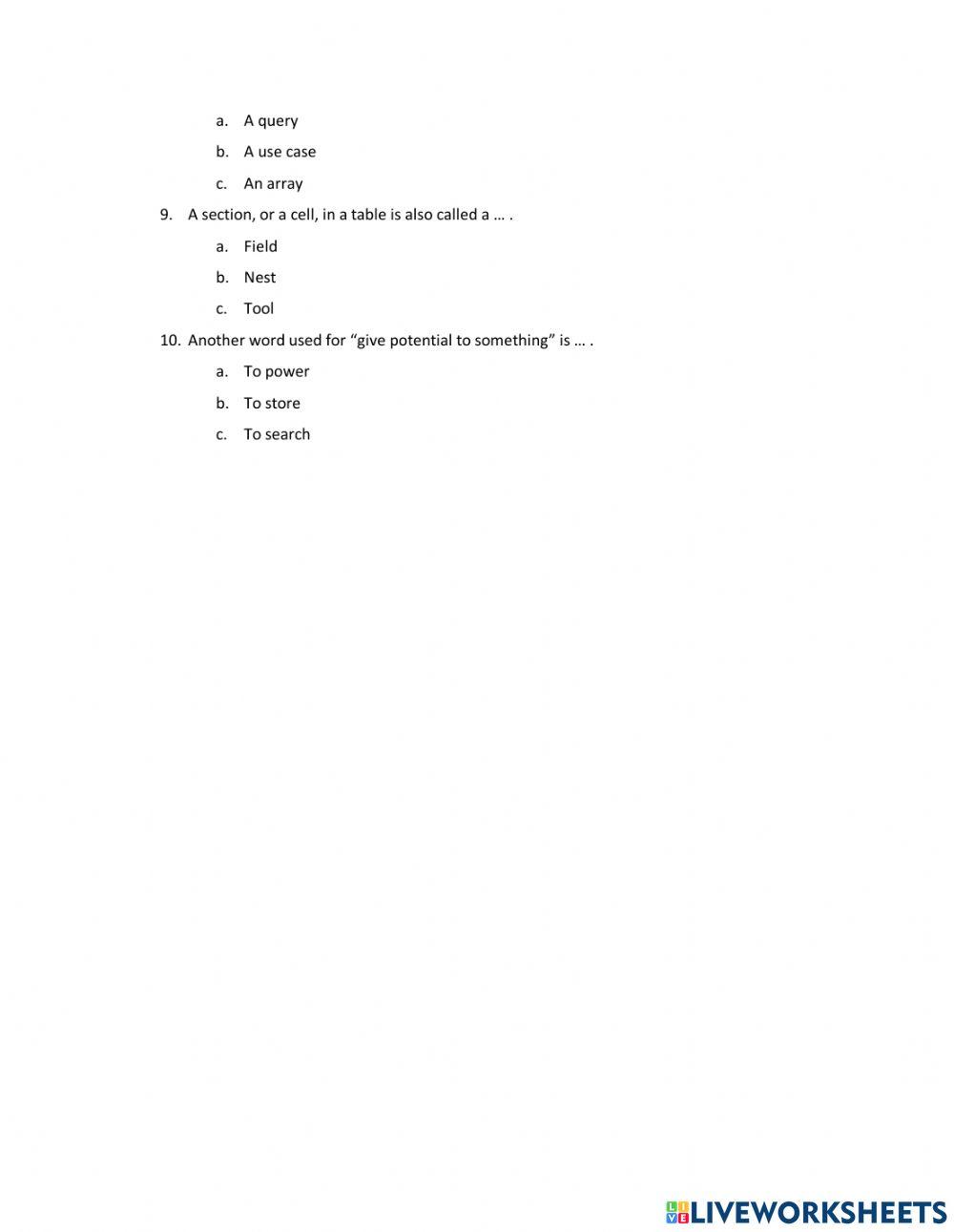 Cycle 4 - Session 1: Vocabulary Practice
