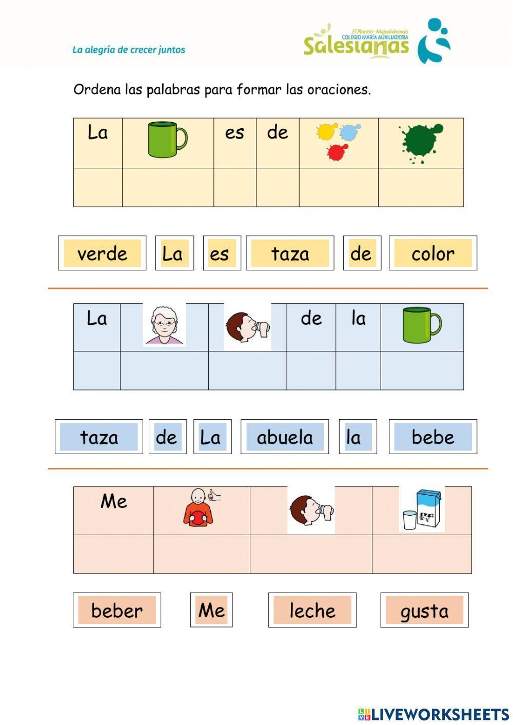 Ordena las oraciones