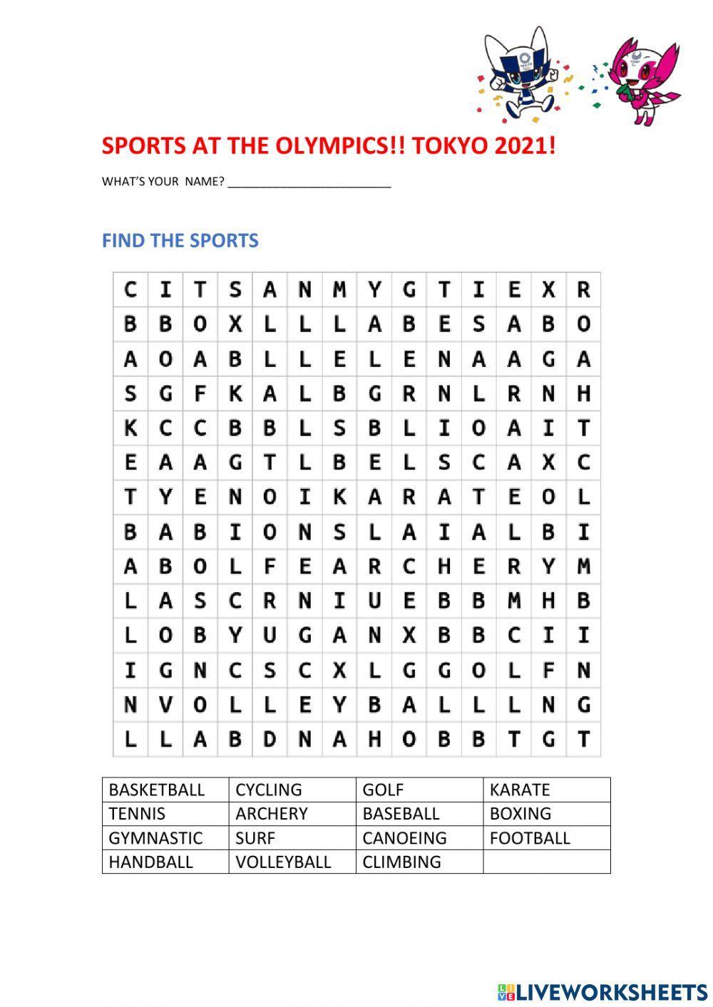 Wordsearch tokyo 2021