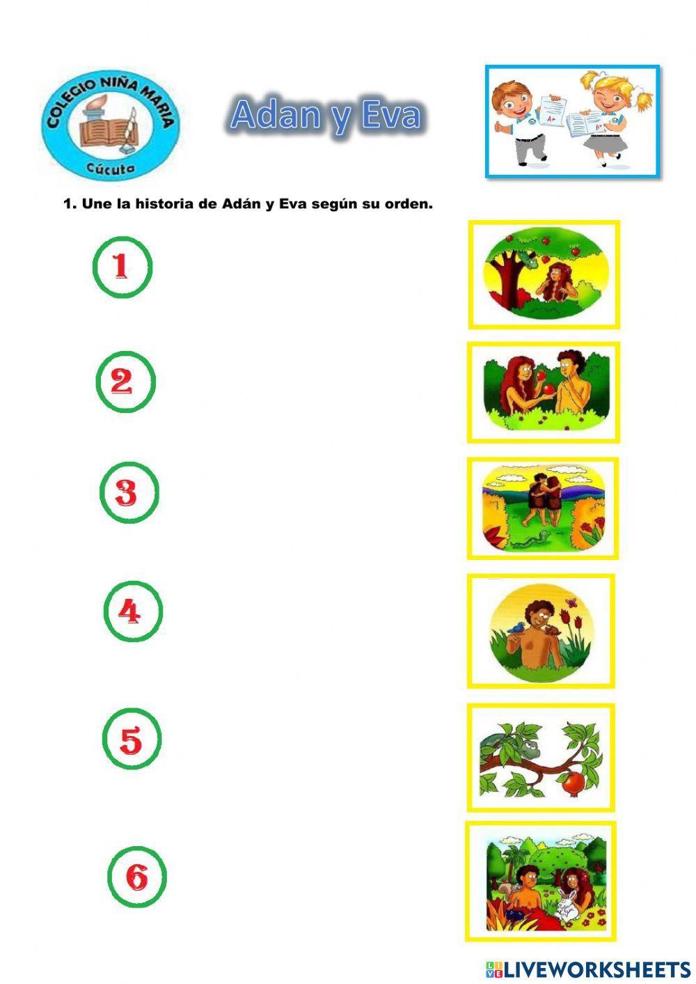 Adán y Eva online activity for Transición | Live Worksheets