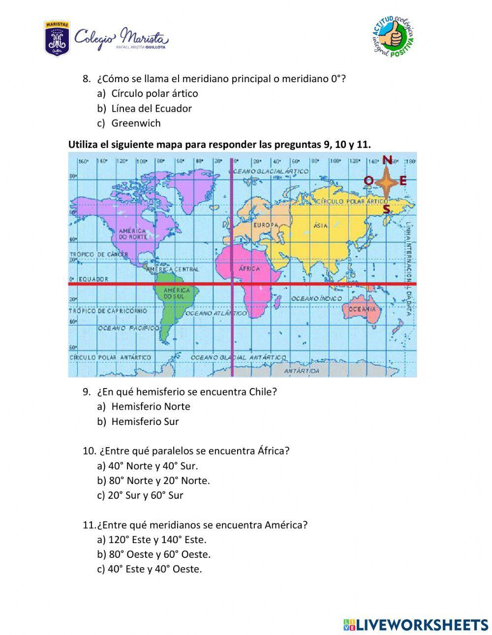 Mapas, Paralelos y Meridianos
