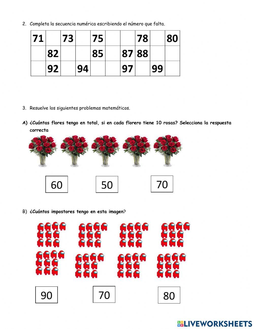 Números del 1 al 100