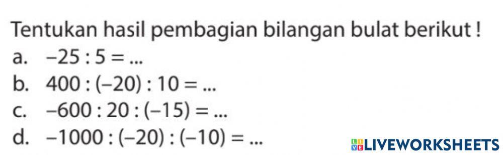 Pembagian bilangan bulat