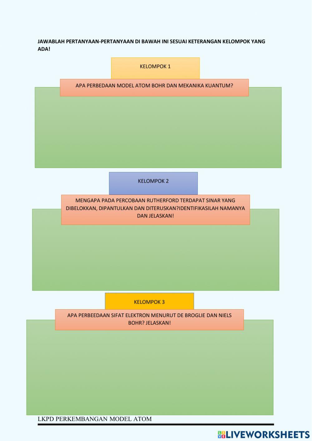Lkpd Perkembangan Model Atom Kelas X Baru