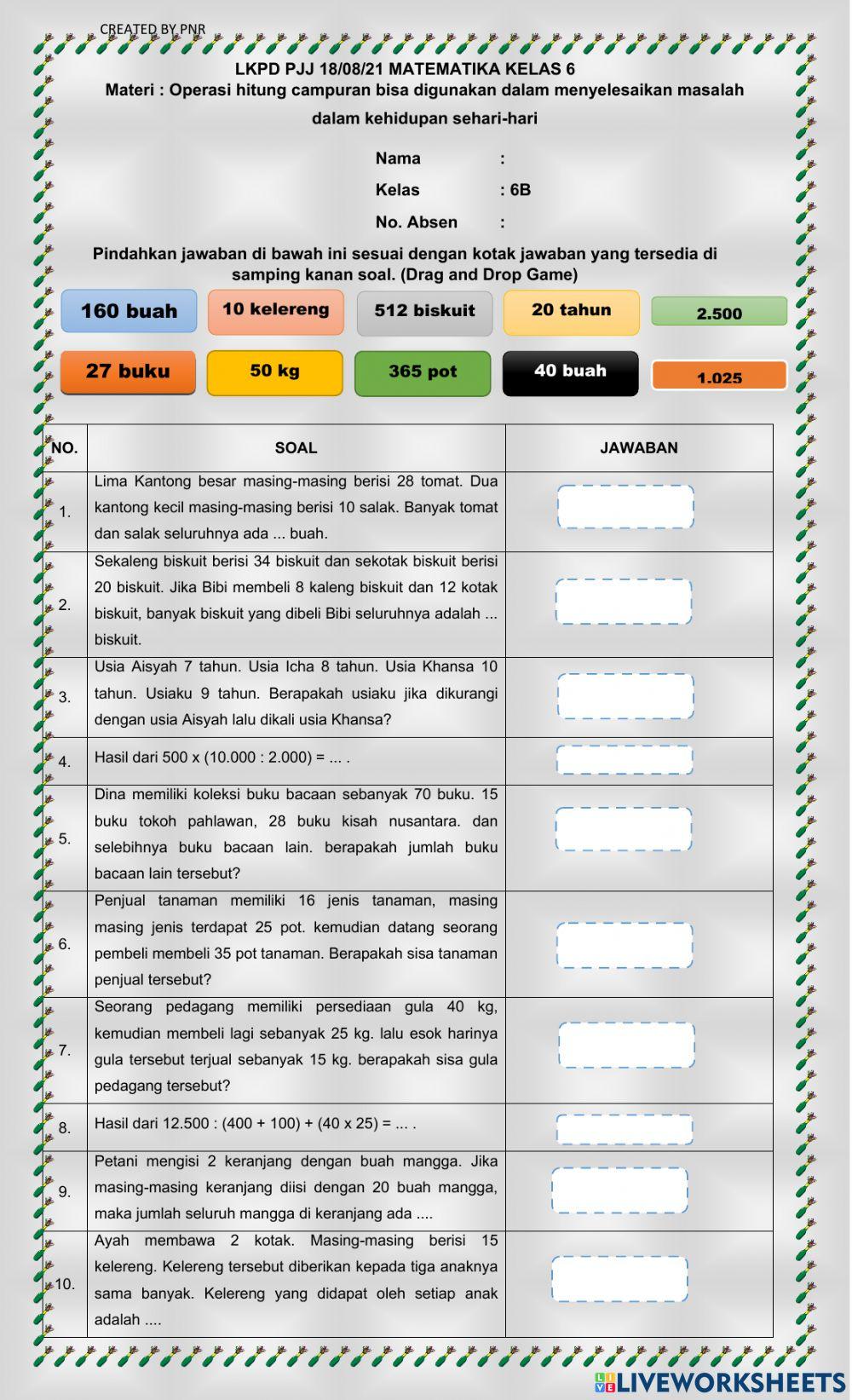 Lkpd pjj 18-08-21 matematika kelas 6
