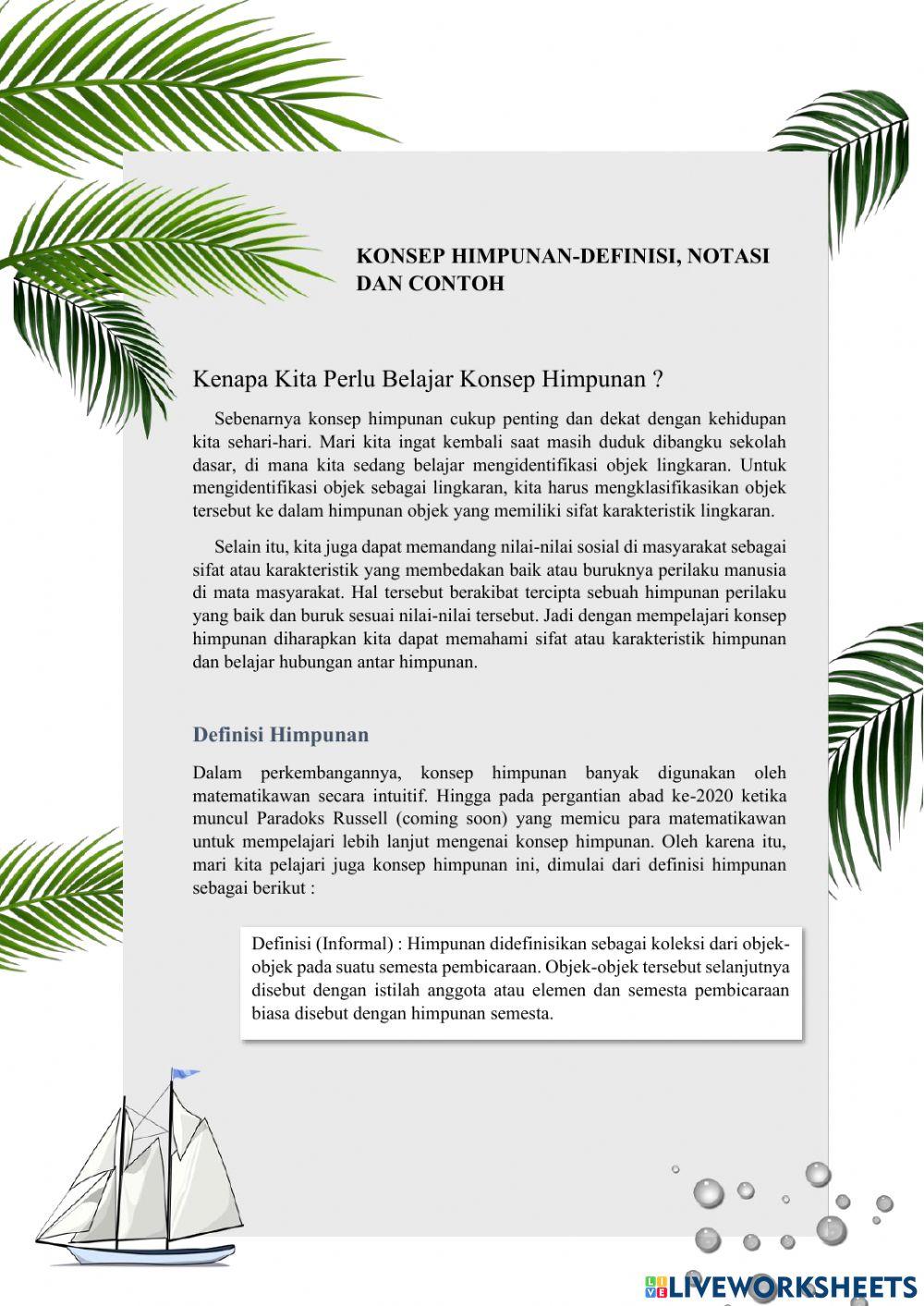 Materi konsep himpunan
