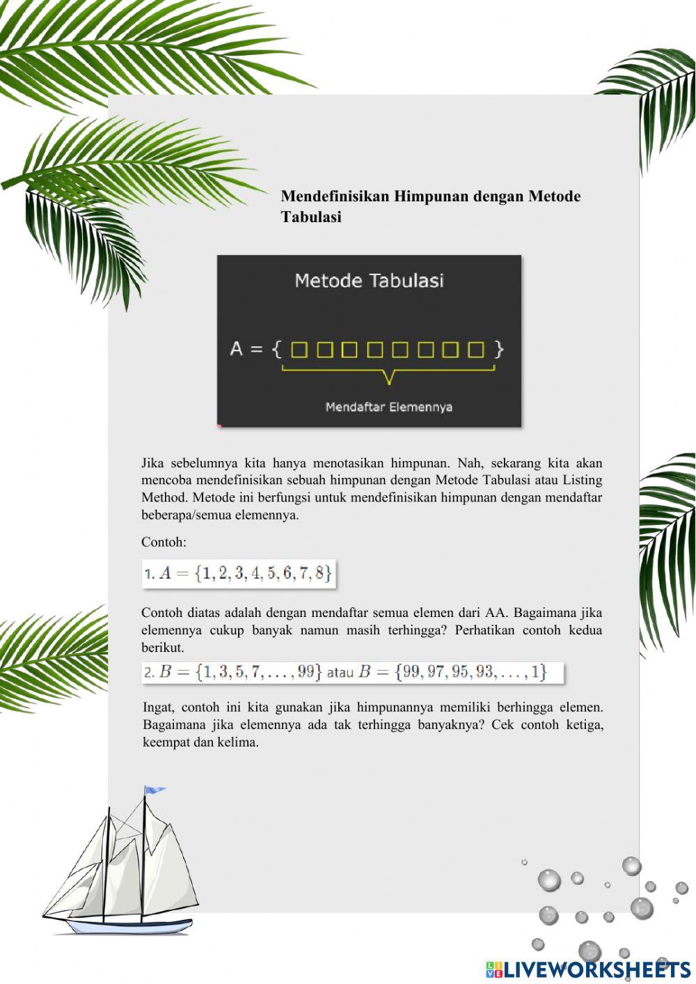 Materi konsep himpunan