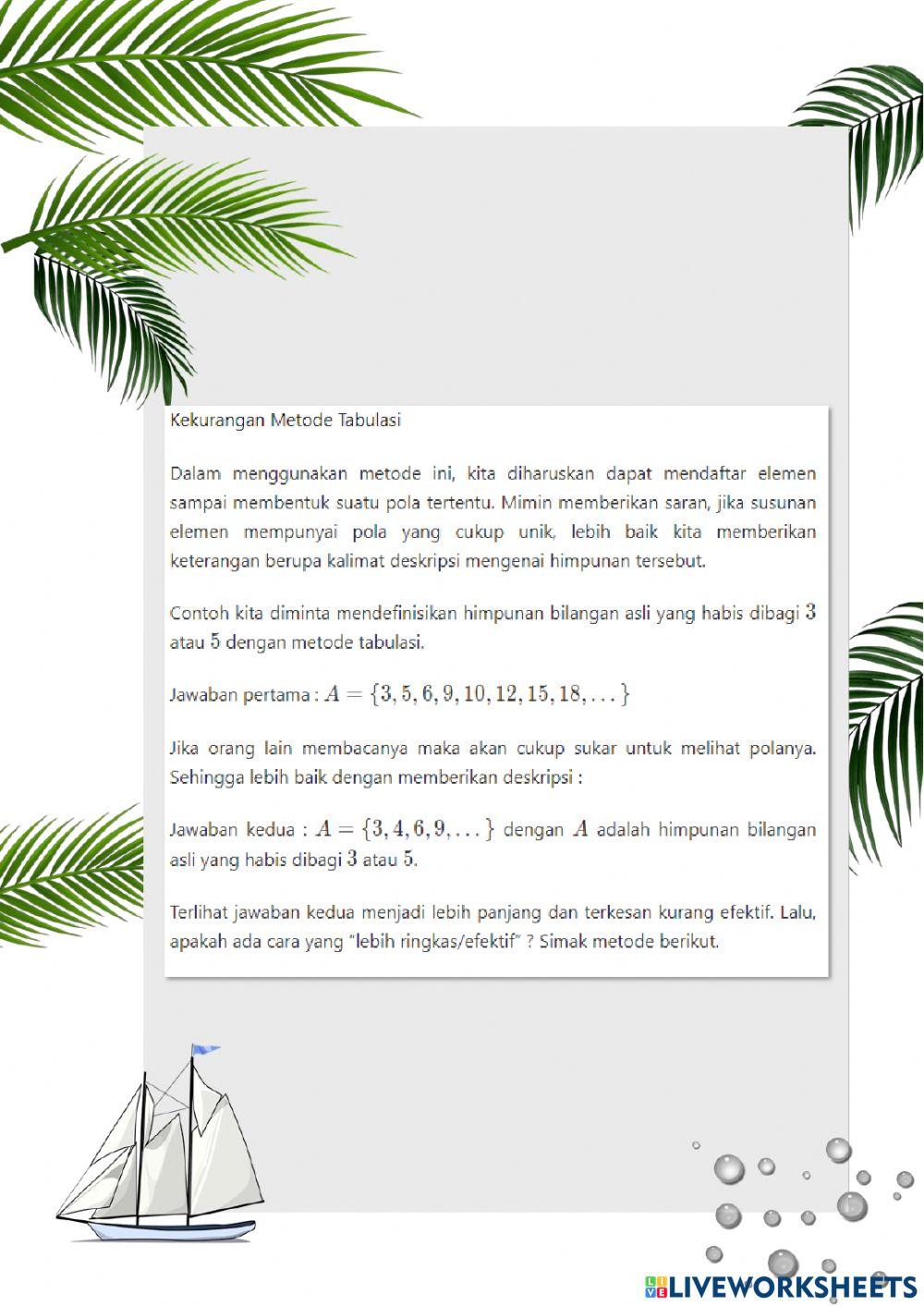 Materi konsep himpunan