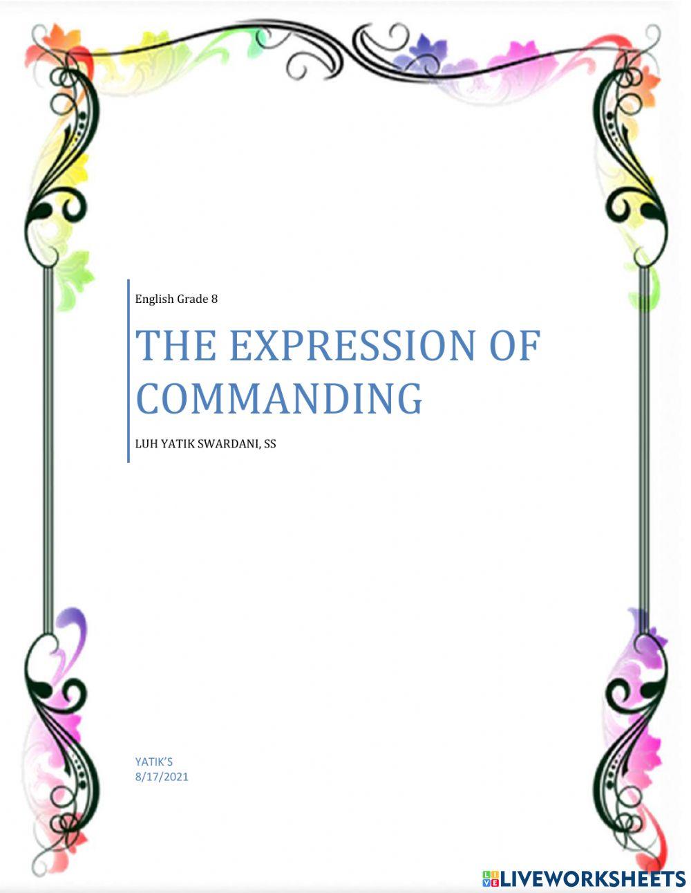 Expression of commanding