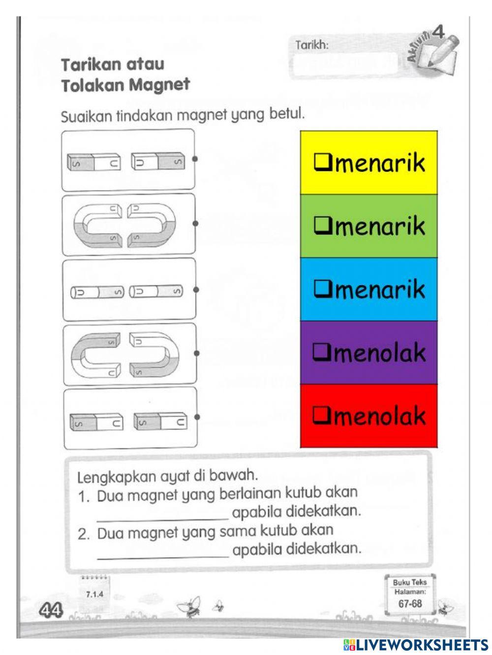 Tarikan dan tolakan magnet