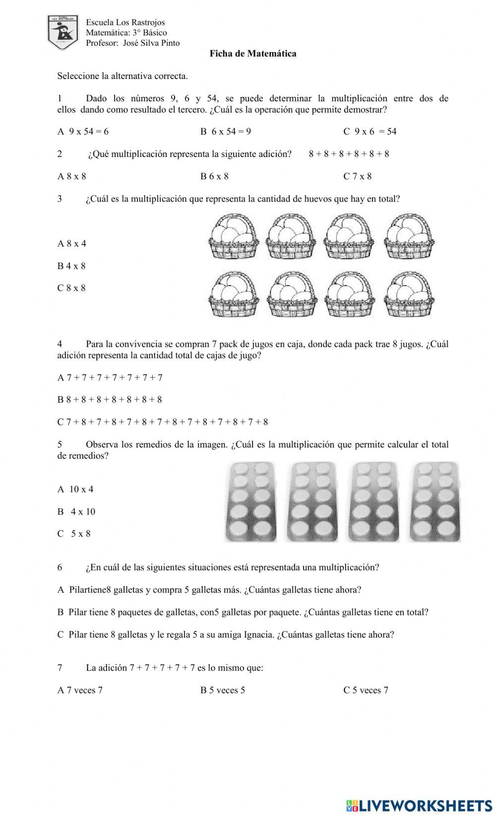 Ficha Multiplicación 2