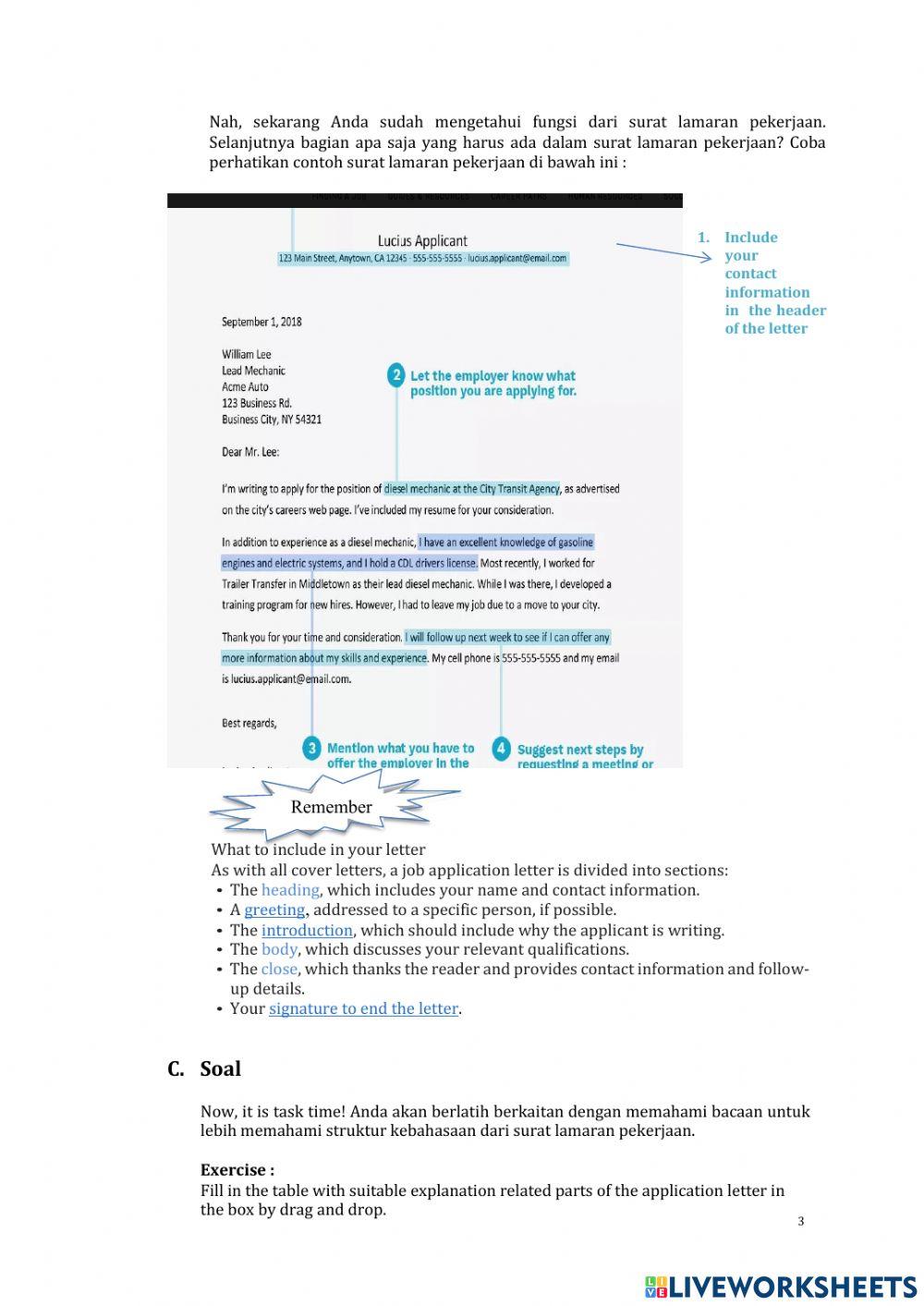 Remedial Penilaian Harian 1 KD.3.1 Application Letter