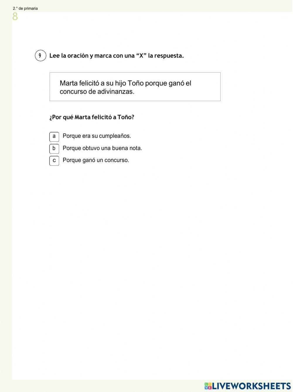 Prueba diagnóstica de Comunicación 1