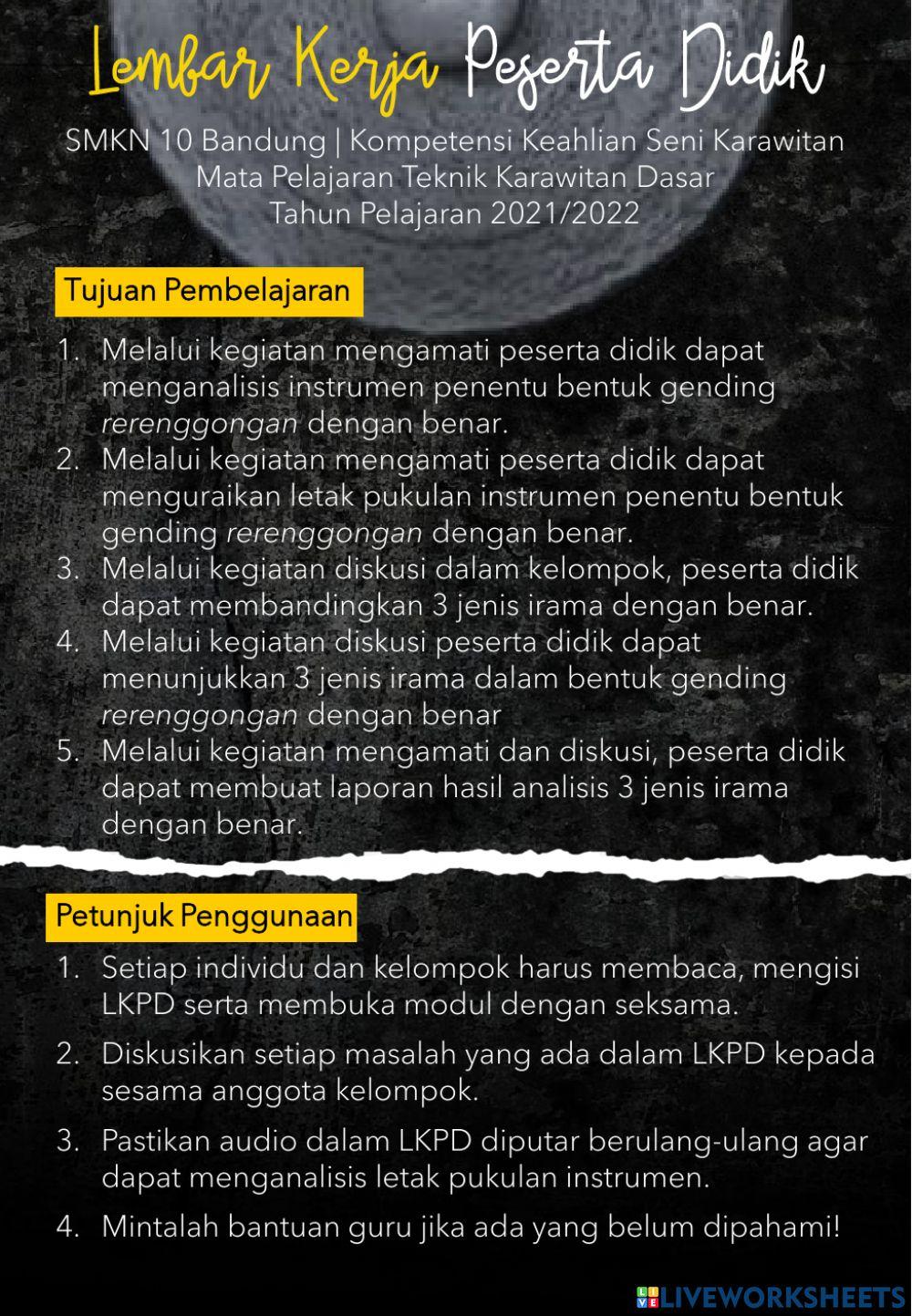 LKPD Bentuk dan Irama