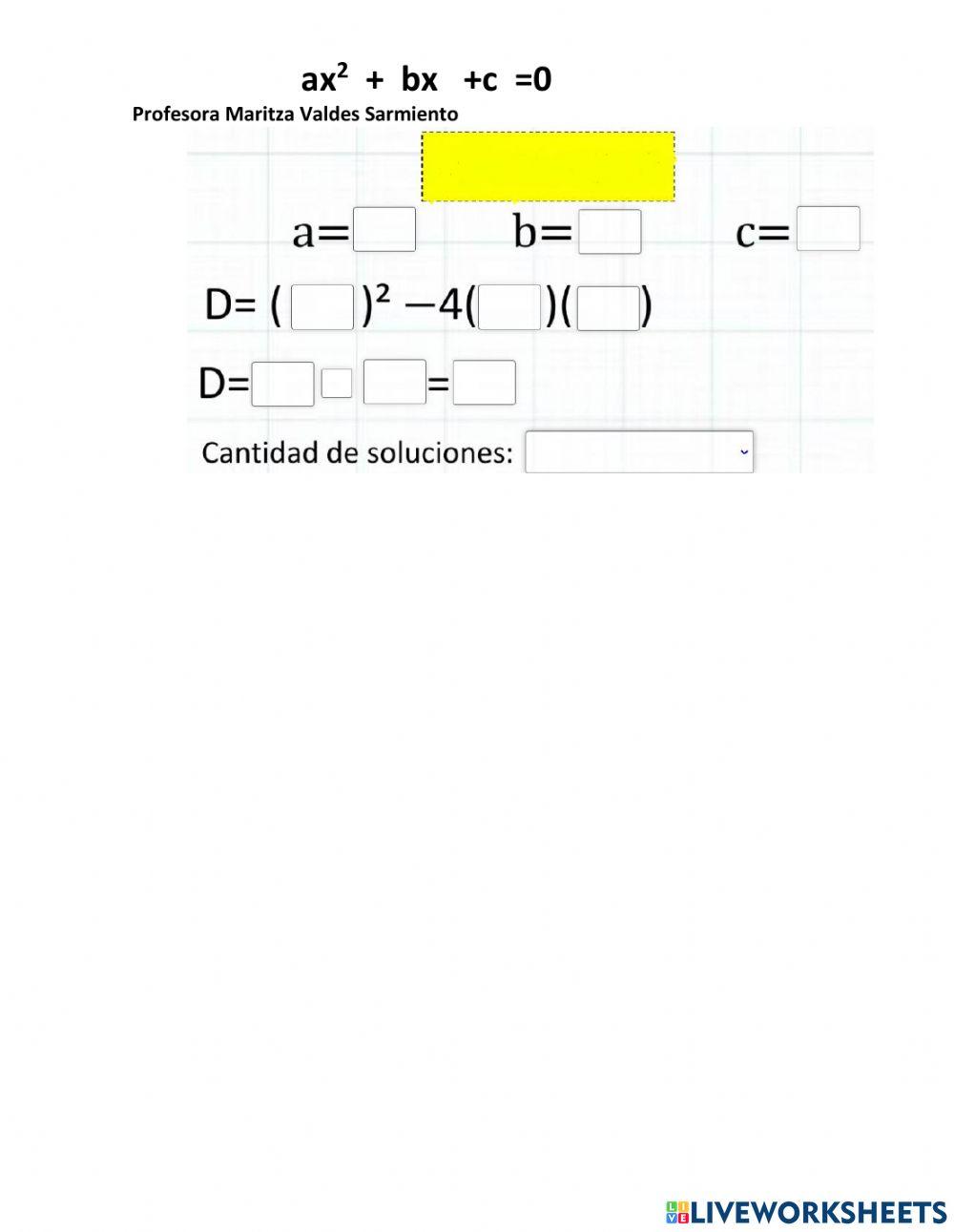Ejercicios de Diuscriminante