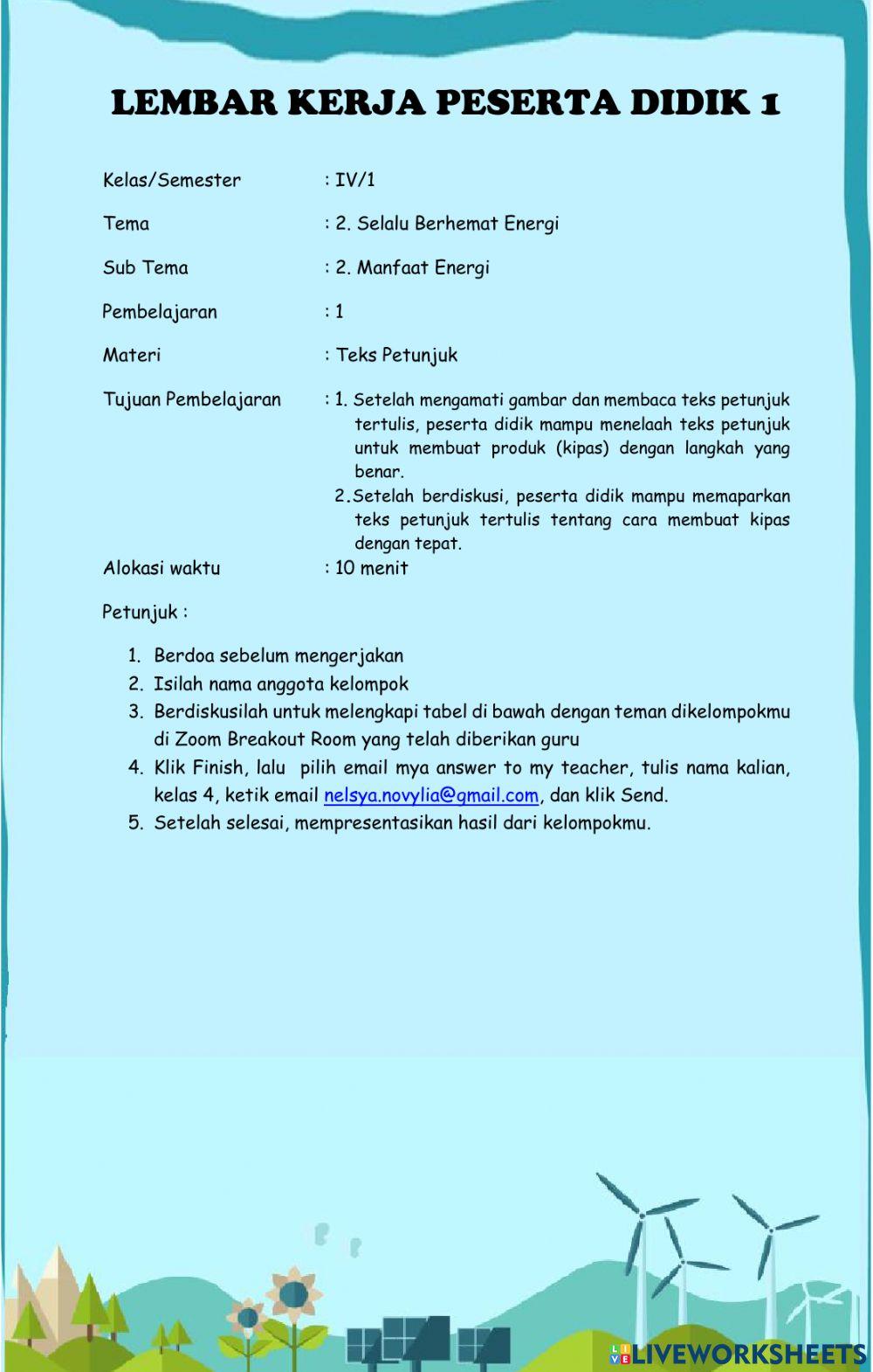 Tema 2 Sub Tema 2 Pembelajaran 1