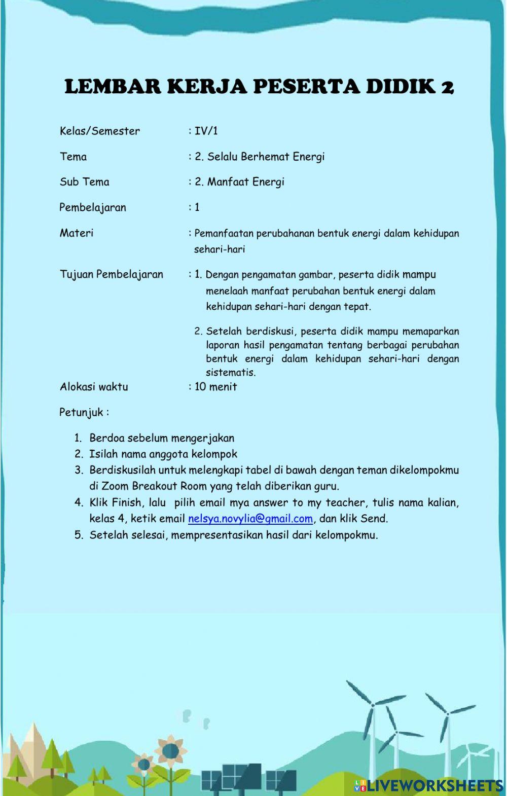 Tema 2 Sub Tema 2 Pembelajaran 1