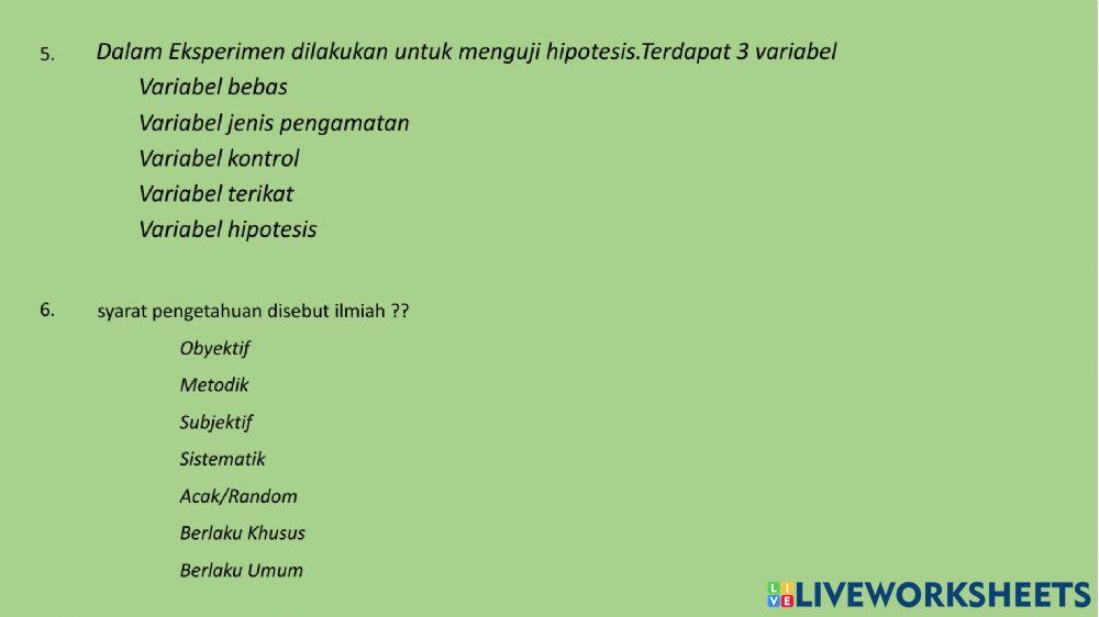 Ulangan harian 1 kelas x