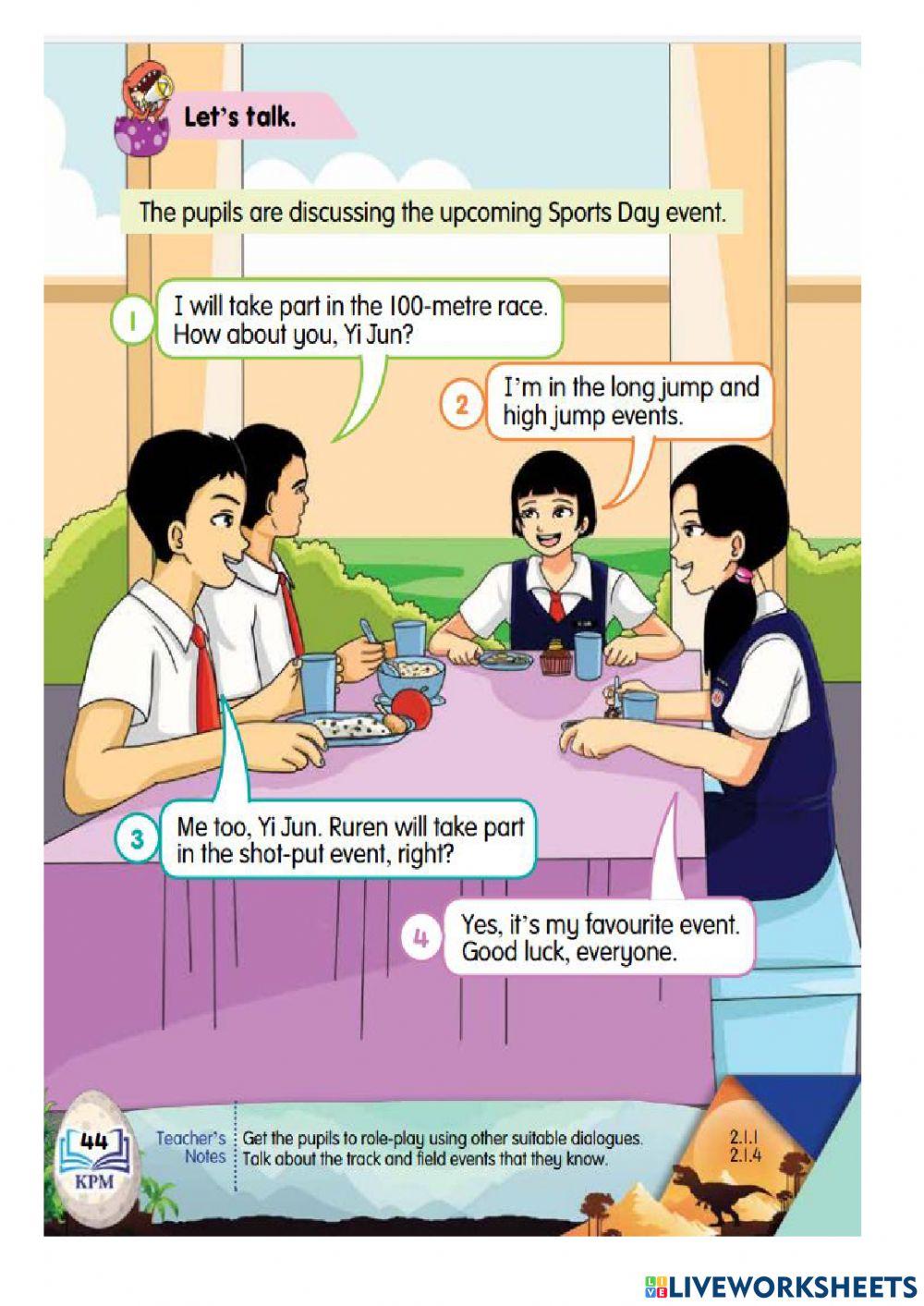 English pendidikankhas tahun 5 unit 7-track and field