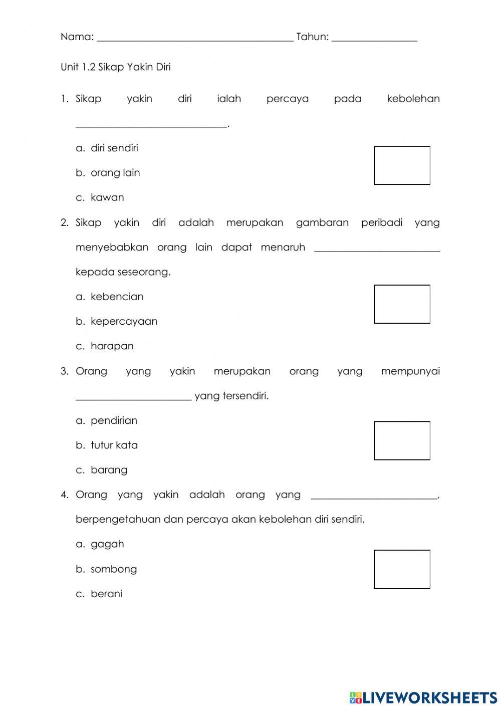 Ulangkaji MIB Tahun 4 Unit 1.1
