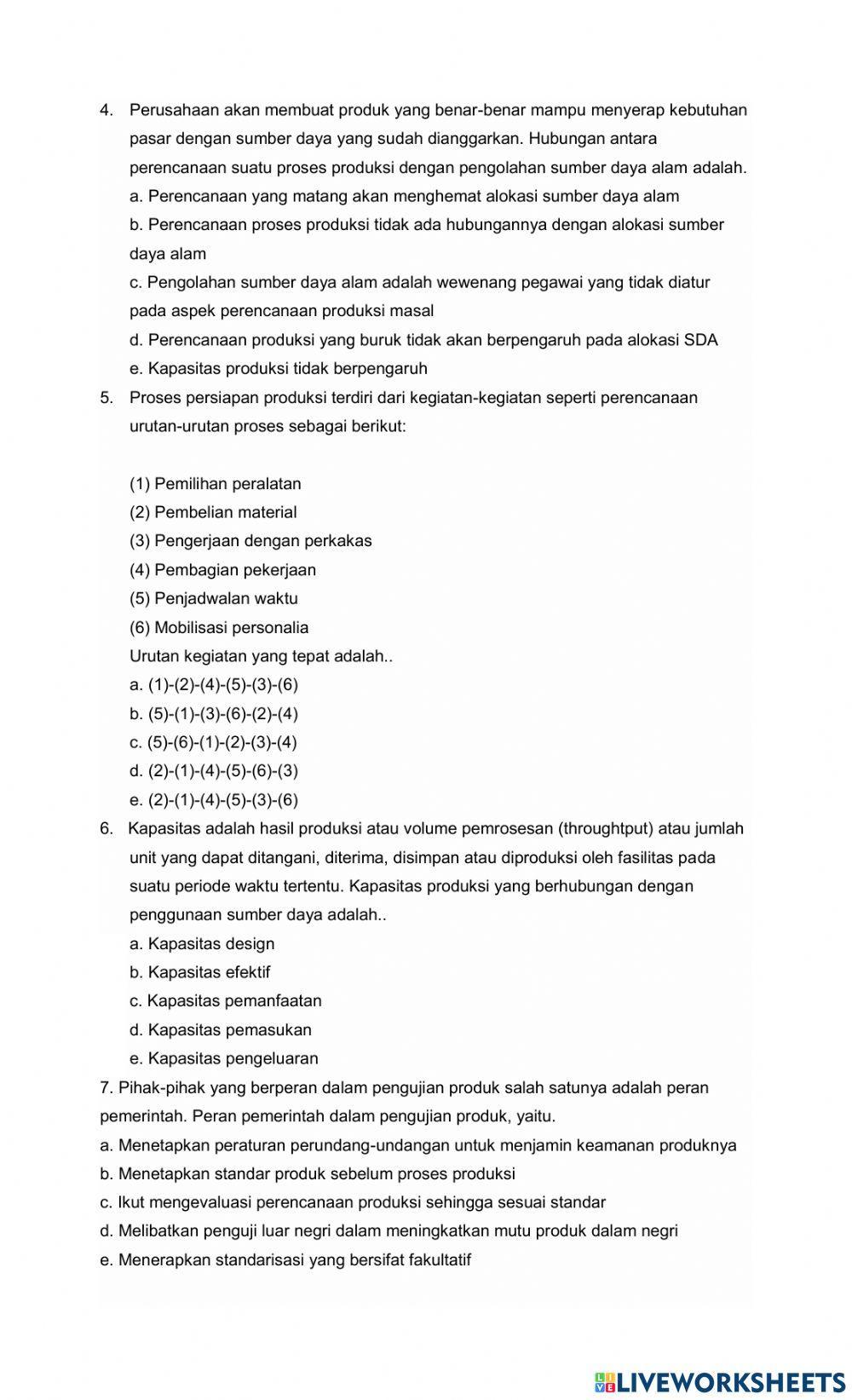 Perencanaan Produksi Masal