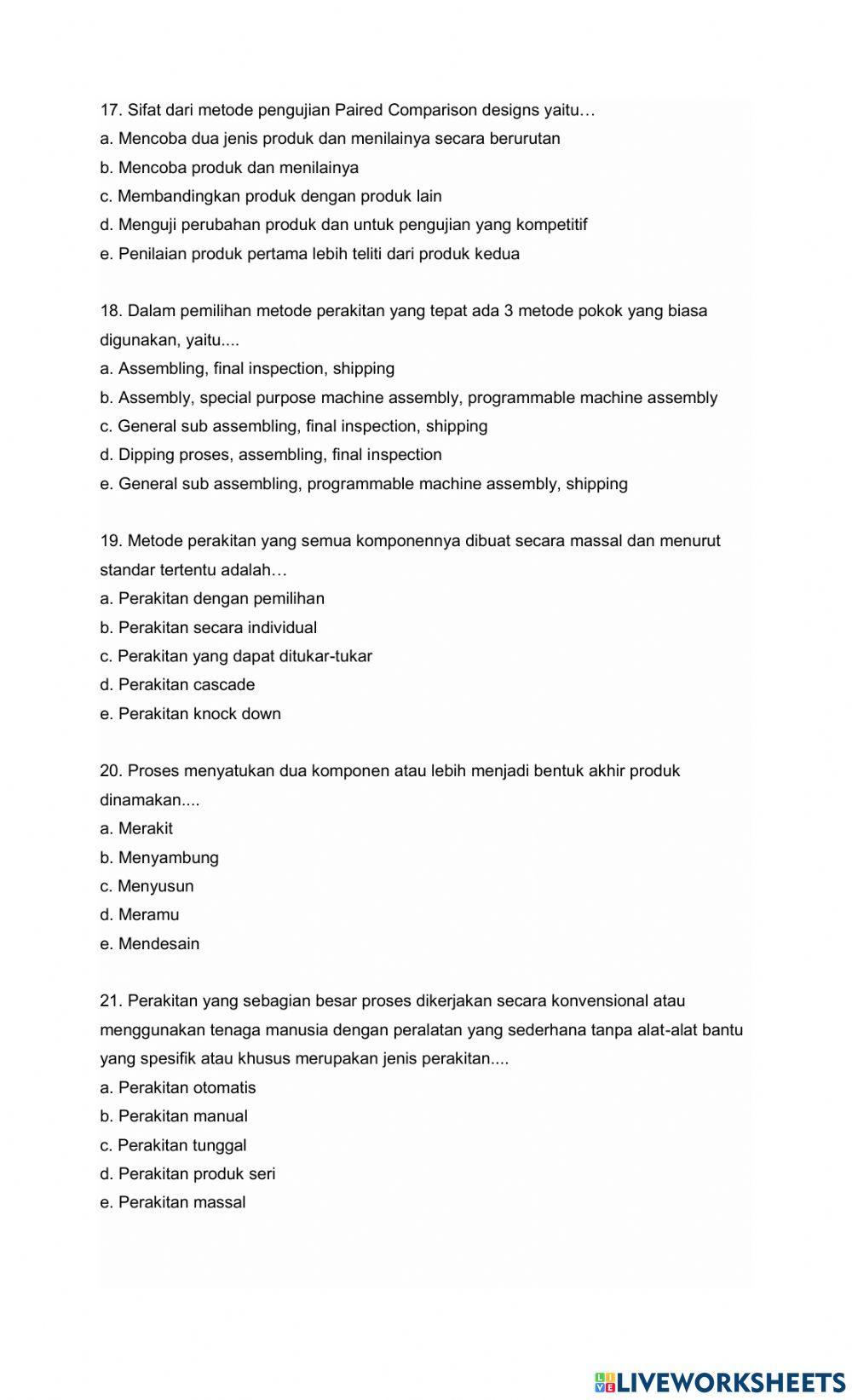 Perencanaan Produksi Masal