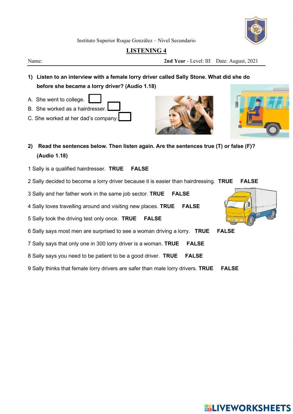 2nd Year - Level III cami - Listening 4