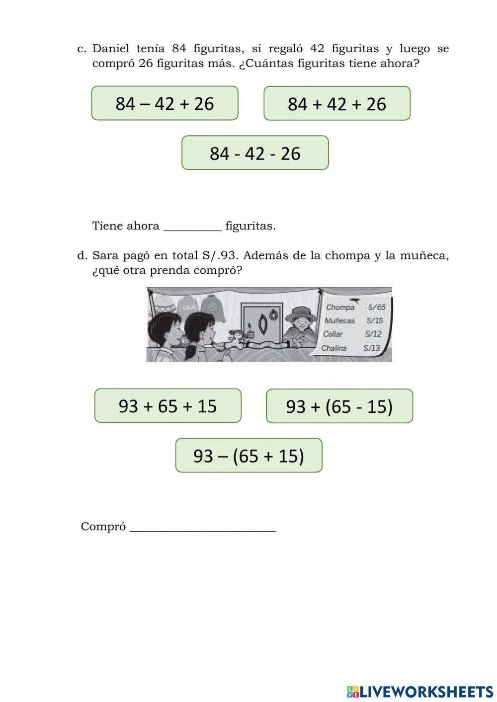 Operaciones combinadas