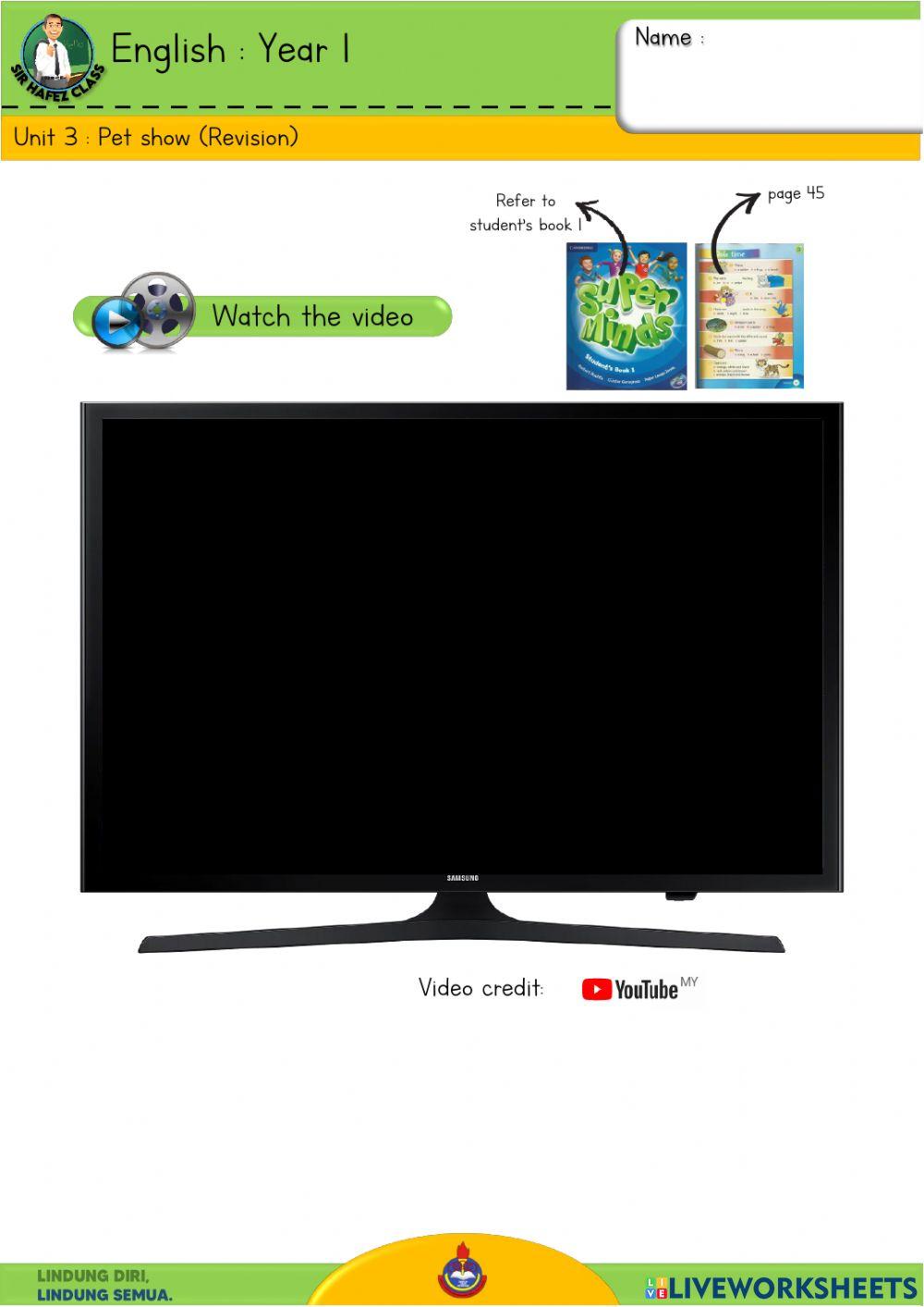 English Y1 - Pet show 14