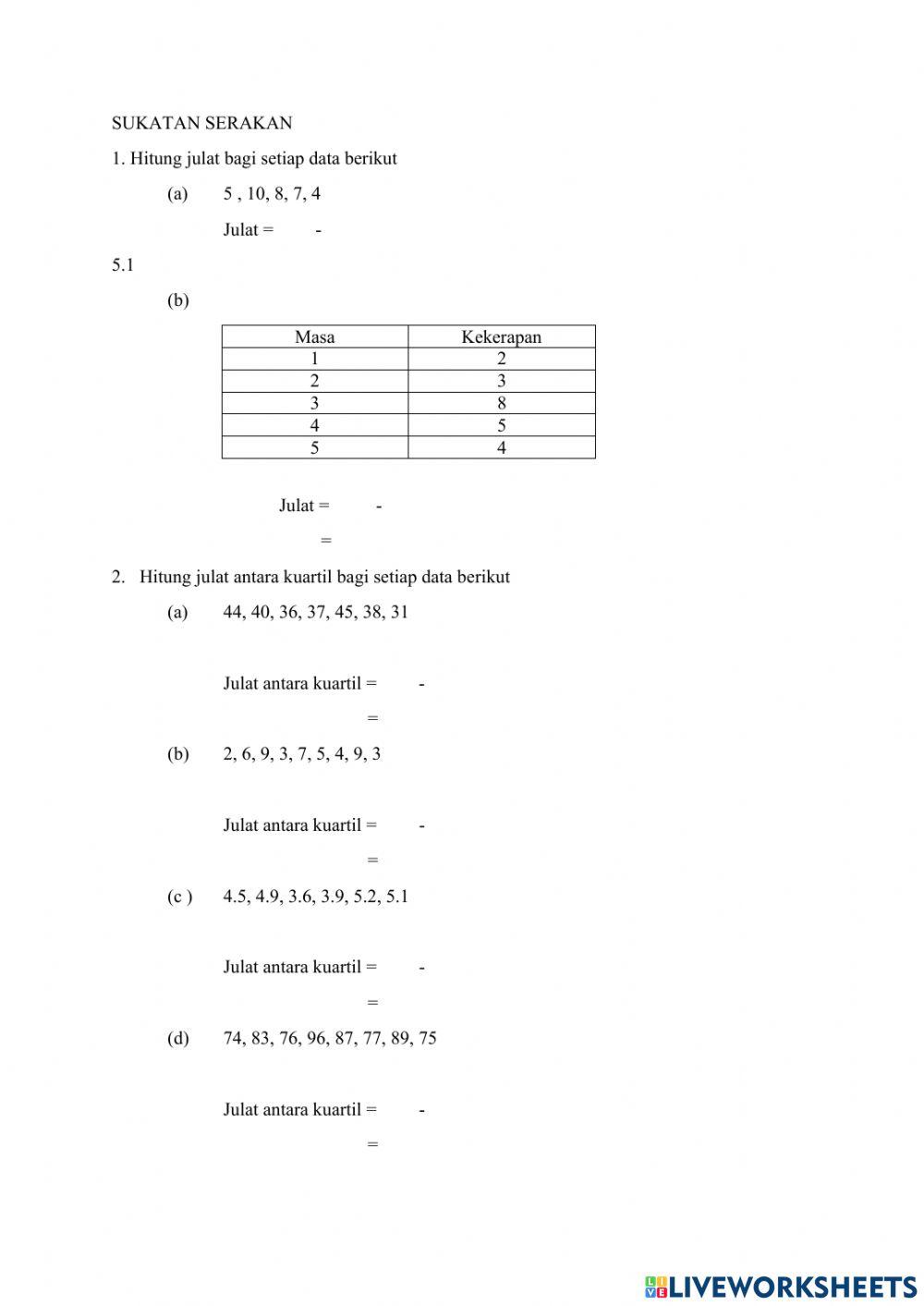 Sukatan Serakan Data Tak Terkumpul
