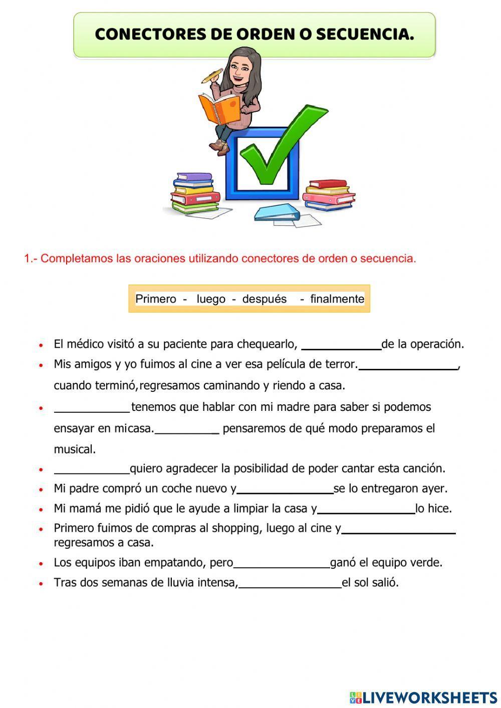 Conectores de Orden Conectores de Orden