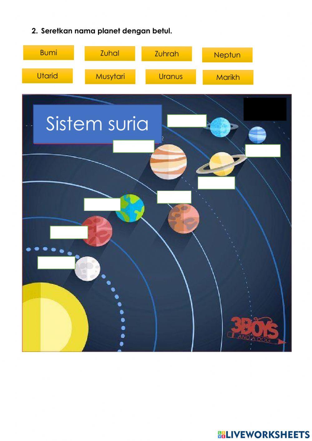 Sains tahun 3 -ahli sistem suria