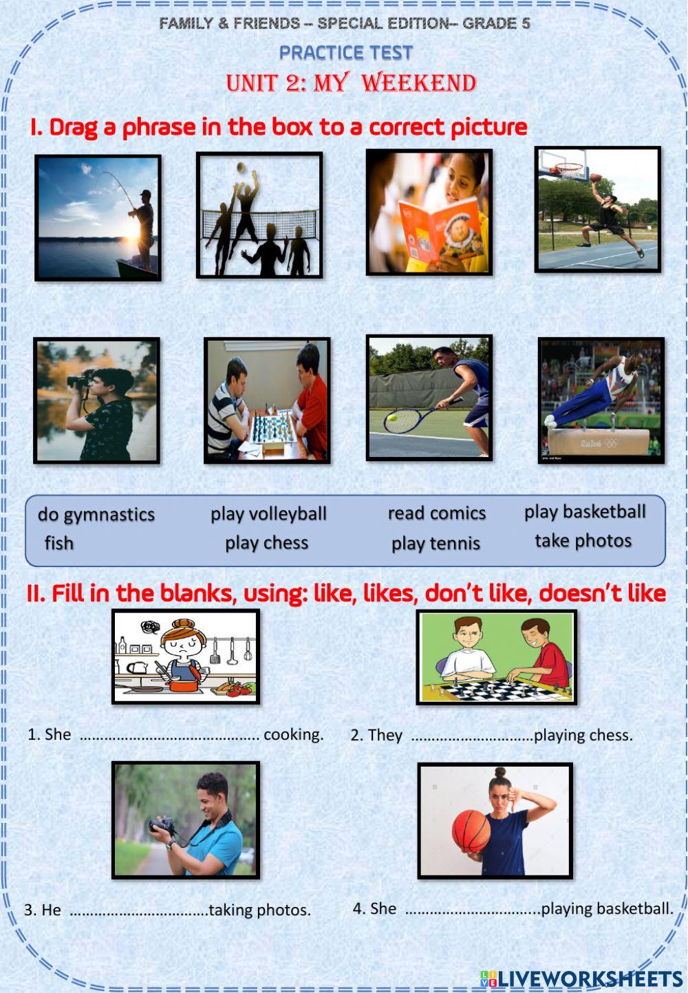 GRADE 5 - UNIT 2 - MY WEEKEND