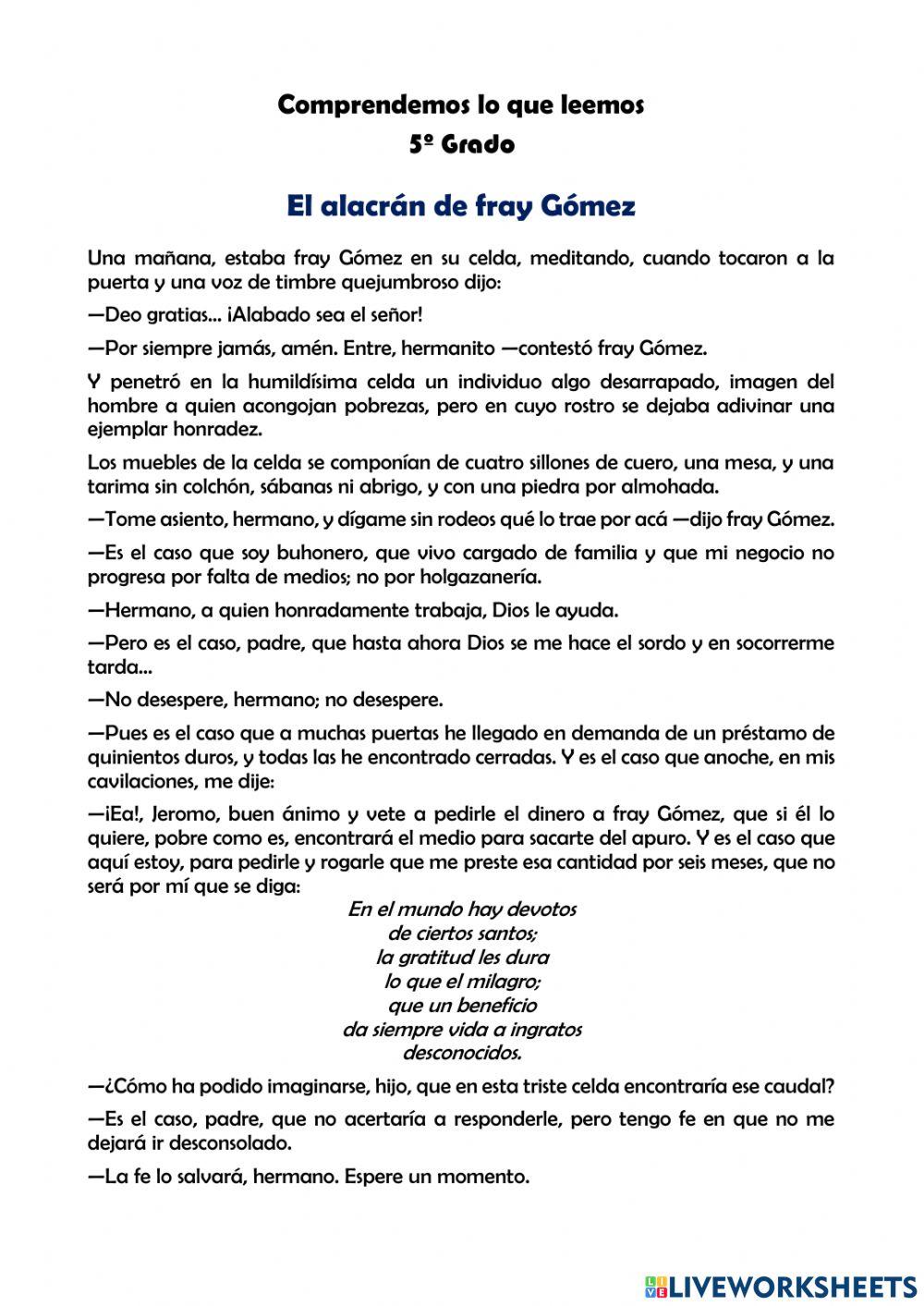 EL ALACRÁN DE FRAY GÓMEZ