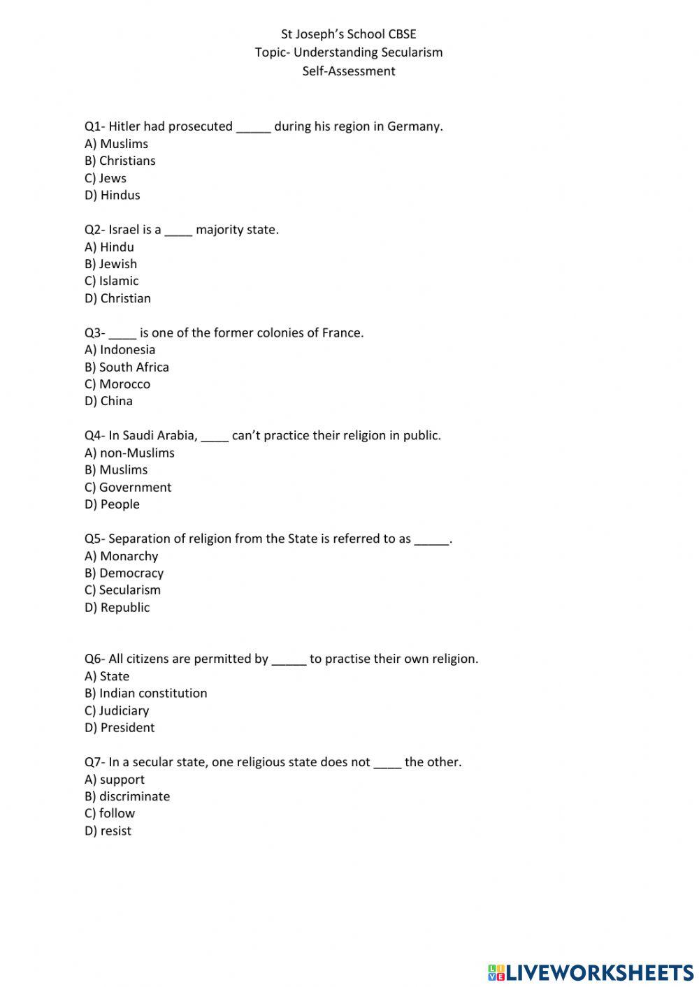 Understanding securalism class 8 3311151 veena n m
