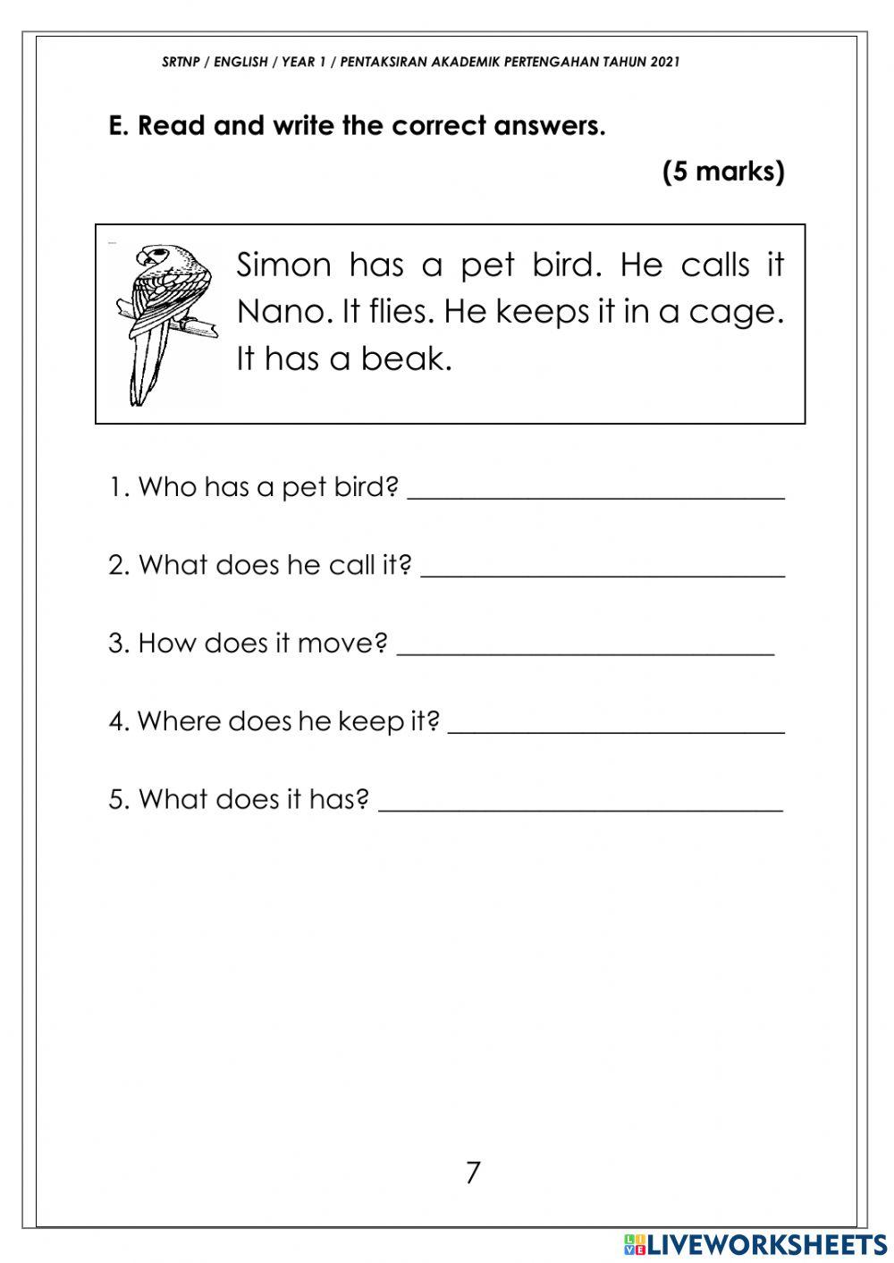 Ujian Bertulis SRTNP Pertengahan Tahun 2021