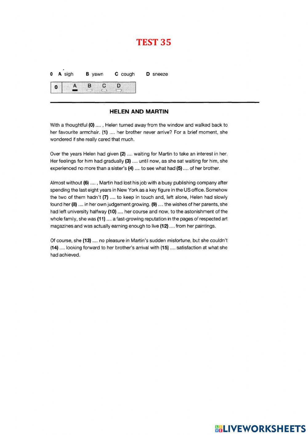 Use of English part 1 - Test 34-37