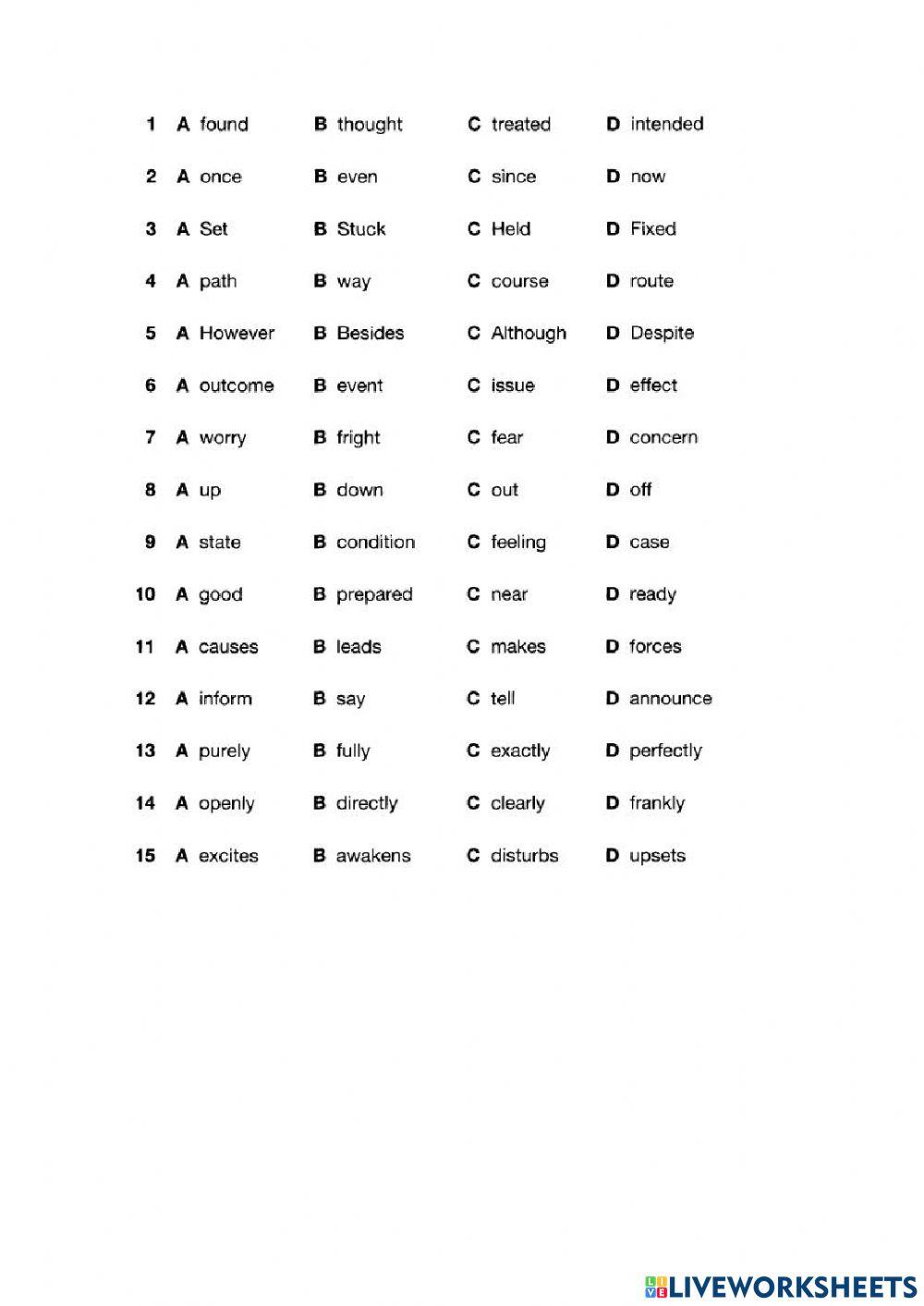 Use of English part 1 - Test 34-37