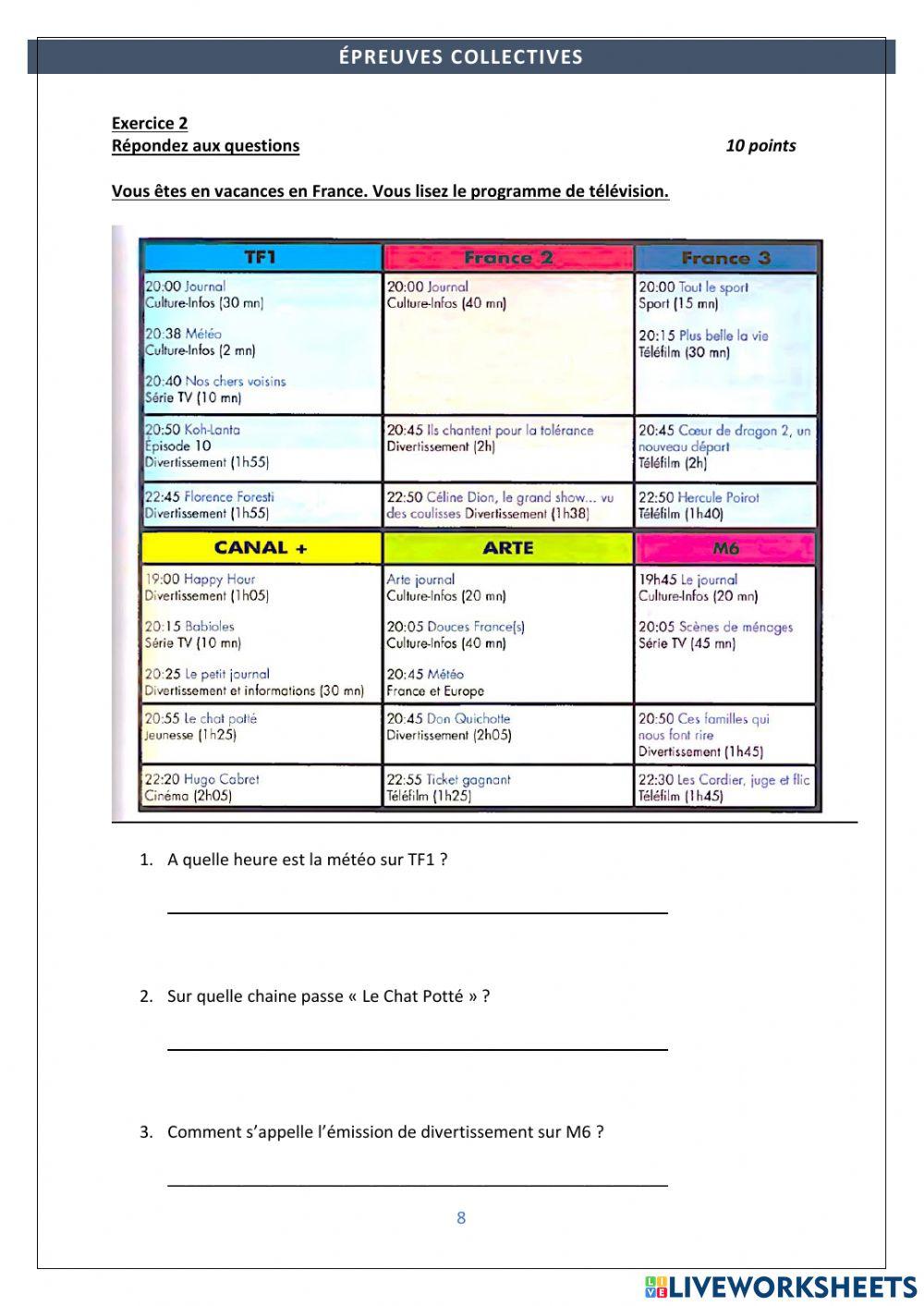 Comprehension Écrite