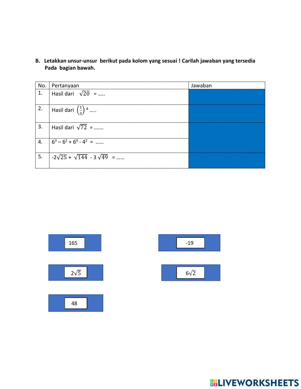 Aljabar-Akar dan Pangkat