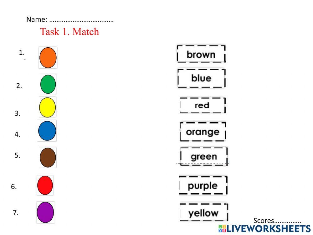 Worksheet 1- colors