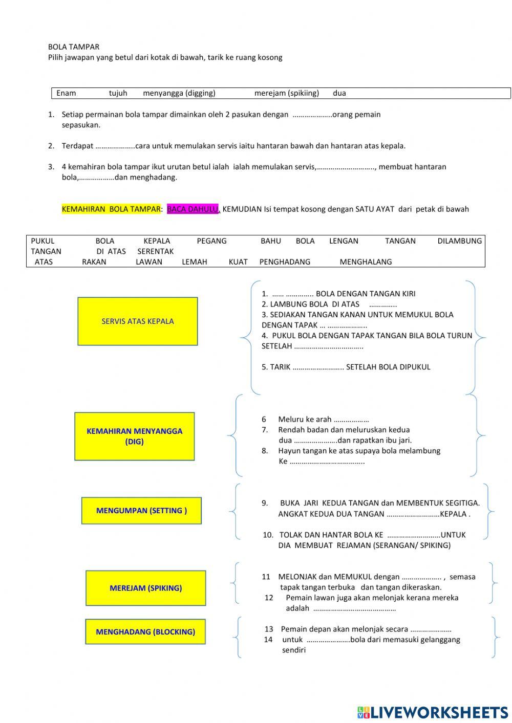 Bola tampar tingkatan 2