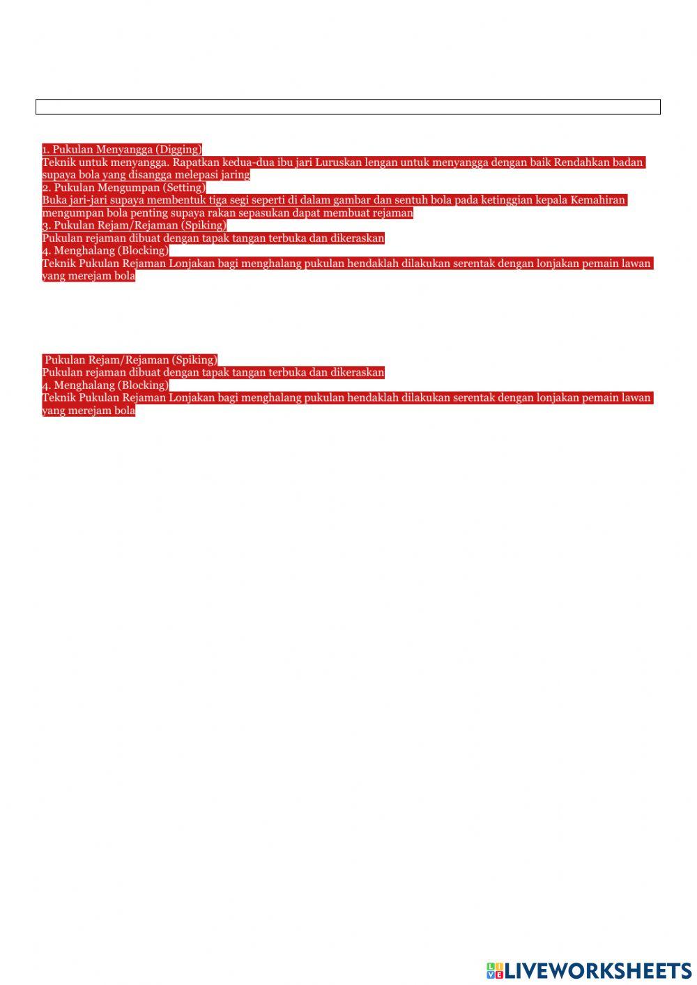 Bola tampar tingkatan 2