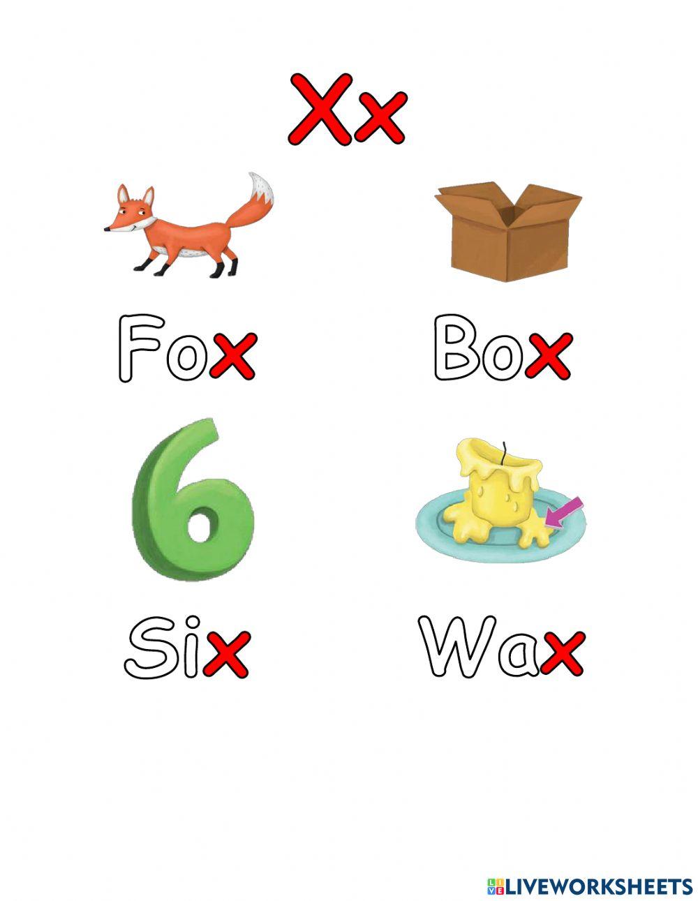 Phonics wxyz online exercise for live worksheets
