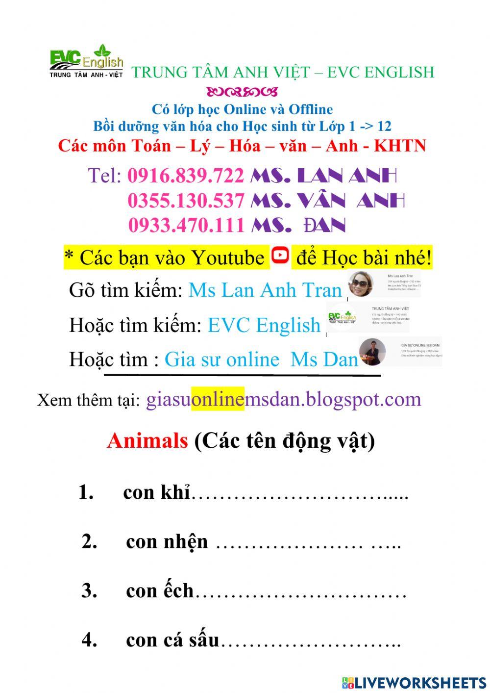 Animals- Động vật