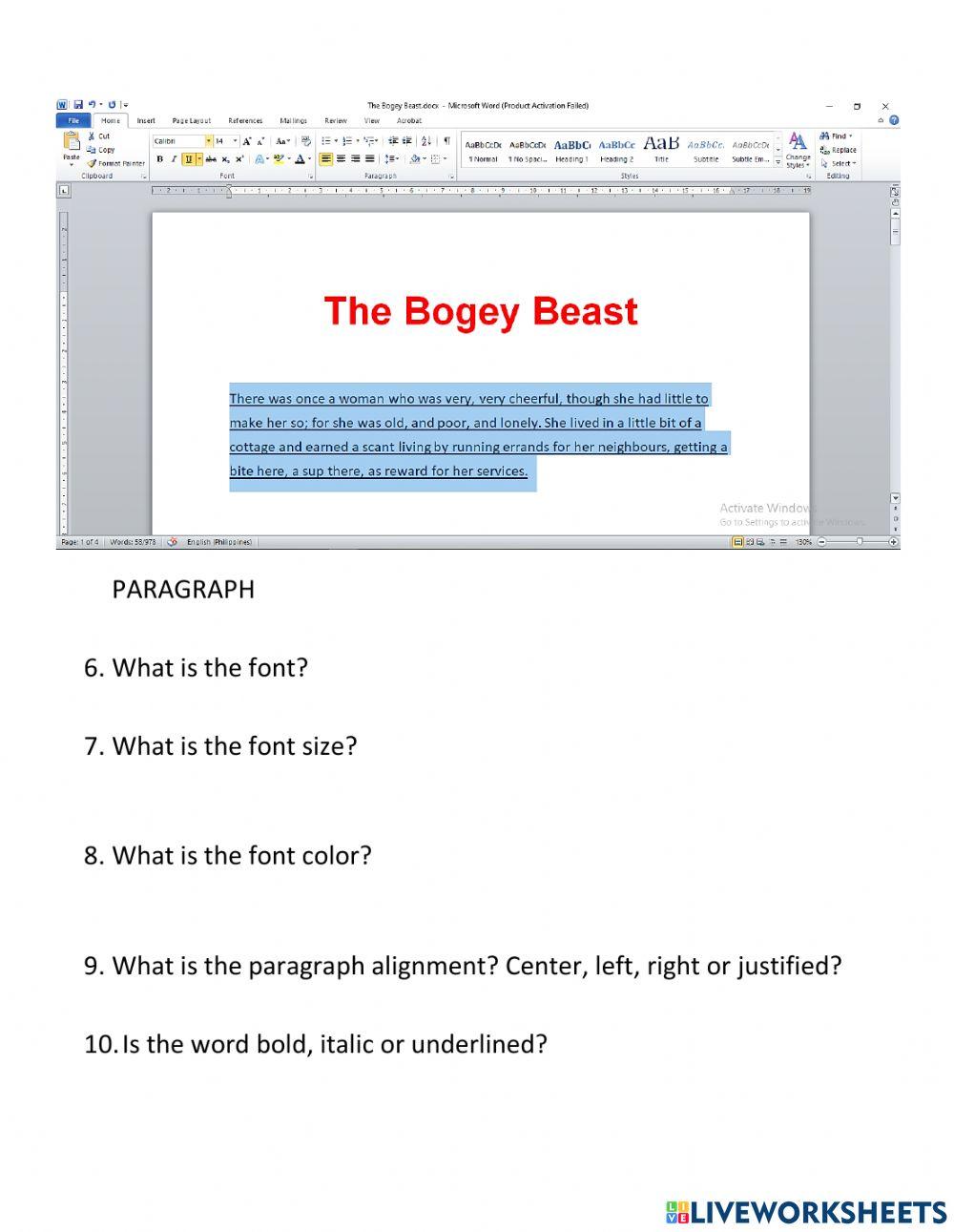 Selecting and changing word
