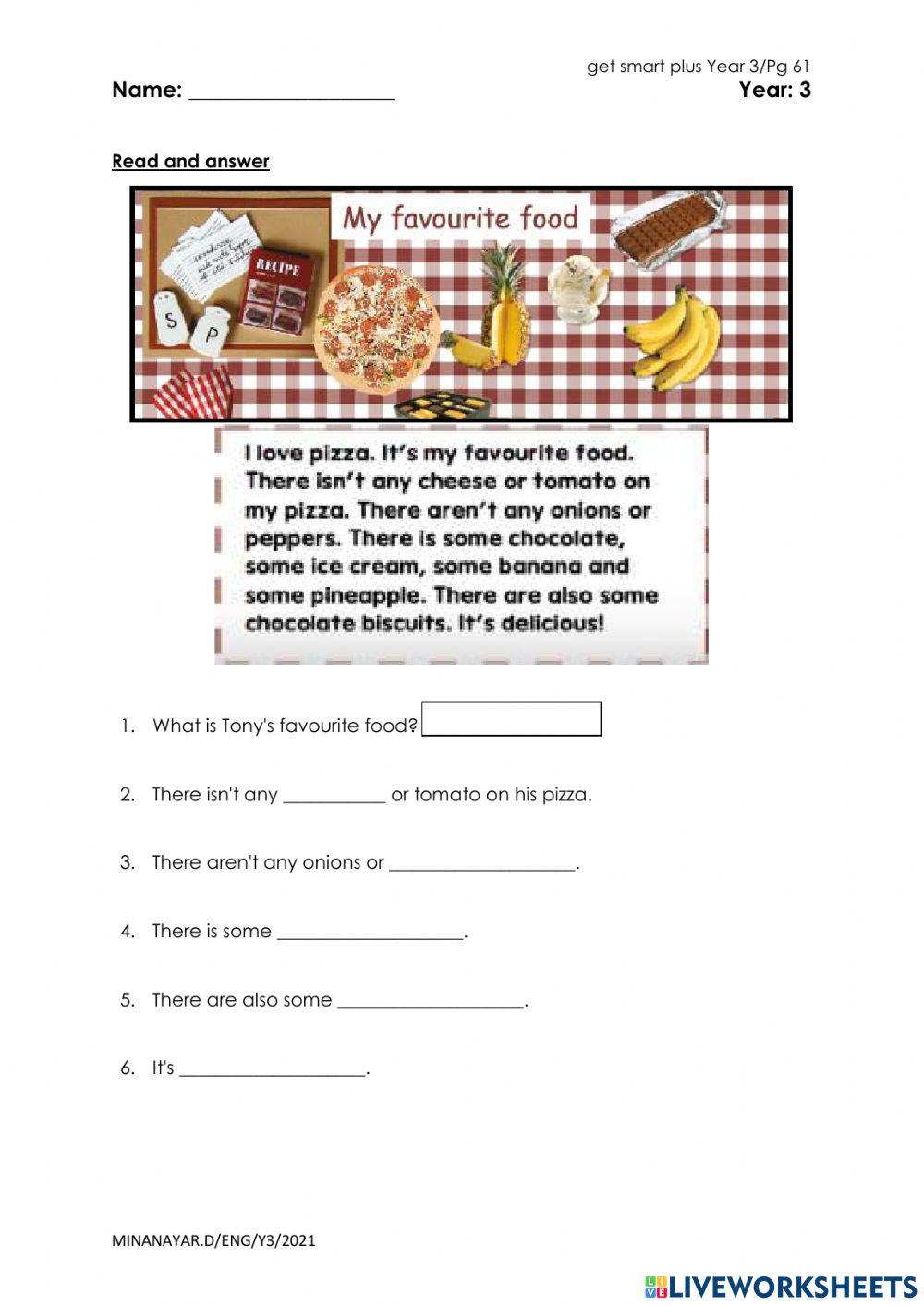 Get smart 3 - My Favourite food! page 61