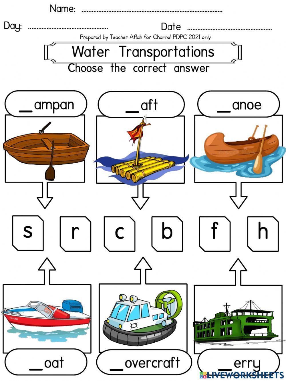 Water transportations