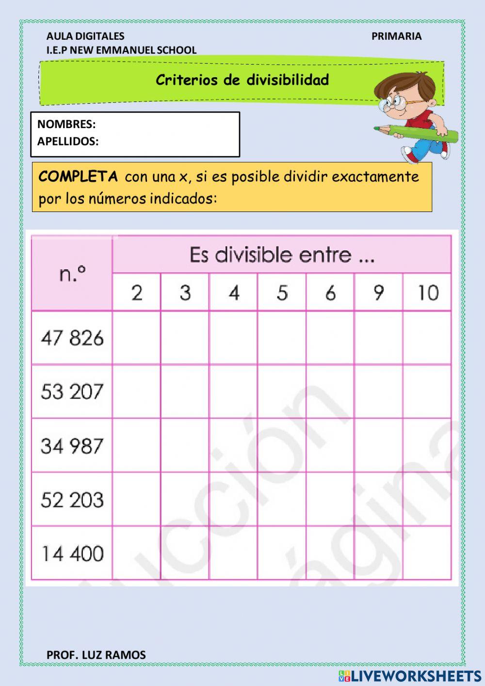 Criterios de divisibilidad